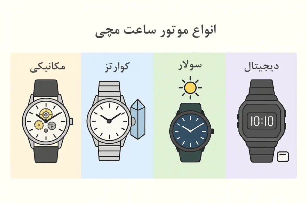 انواع موتور ساعت مچی