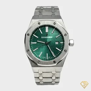 ساعت مچی مردانه اودمار پیگه (Audemars Piguet) مدل 0688-MG با صفحه سبز و بدنه نقره‌ای